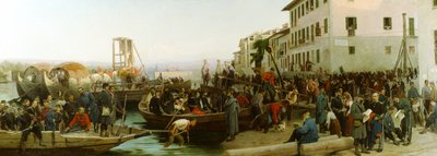 The Landing at Sesto Calende on 26th April 1859 by Eleuterio Pagliano